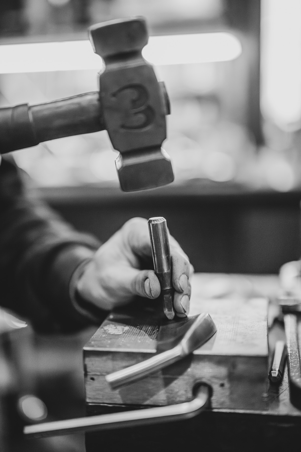 Adam at work with the hammer