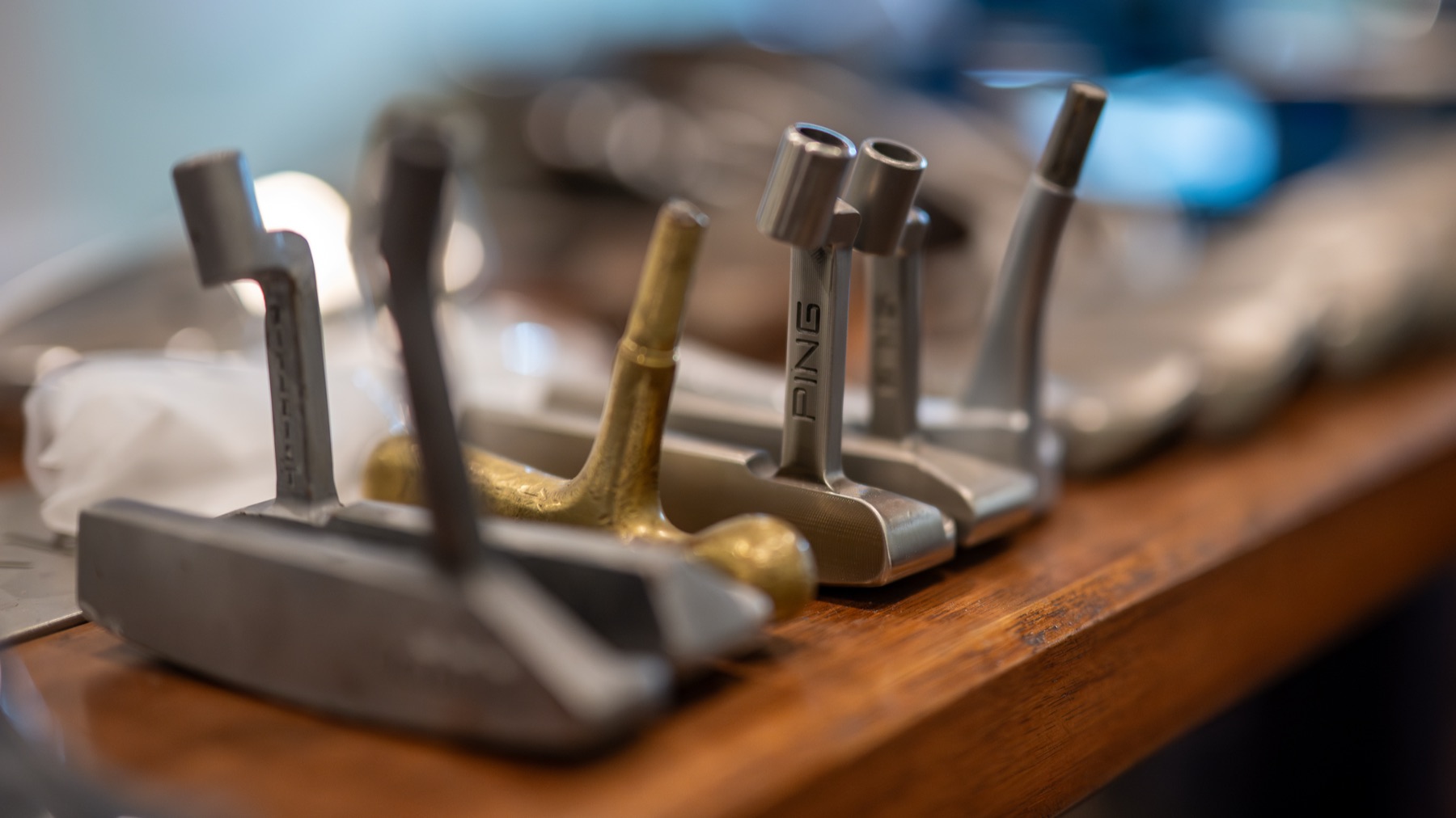 Club heads on the workbench